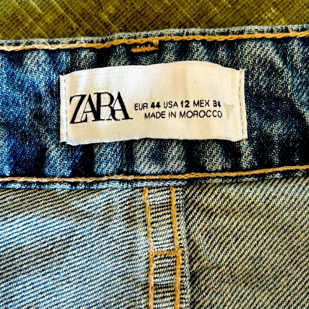 Zara Denim Jeans. Wide-leg, soft washed denim.  Only lightly worn.